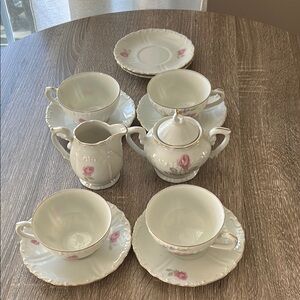 Vienna Woods White and Pink Floral Dinnerware Set for Elegant Dining